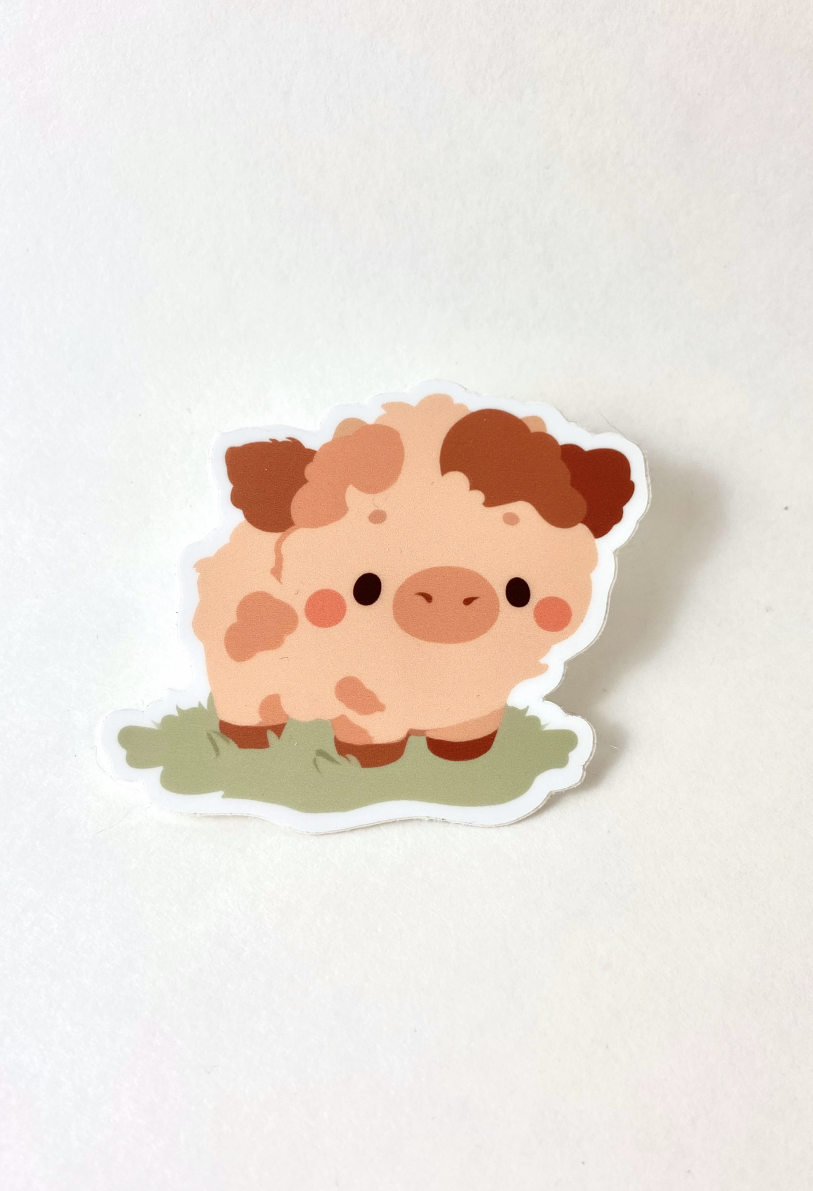 Fluffy Cow Sticker