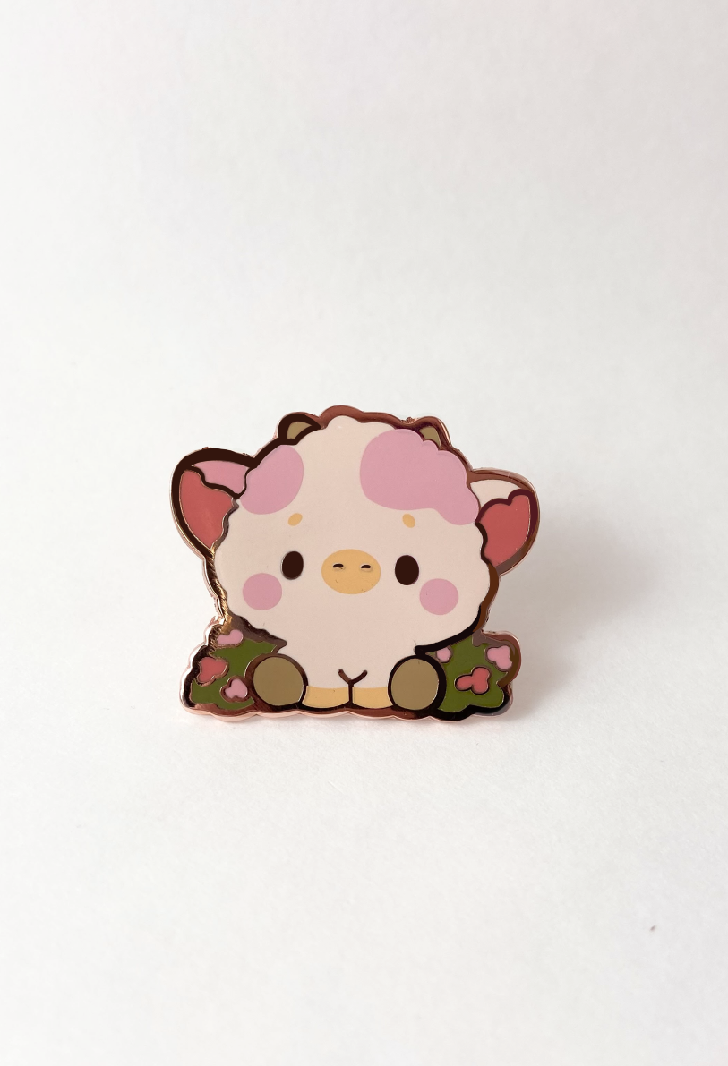 Flower Cow Pin